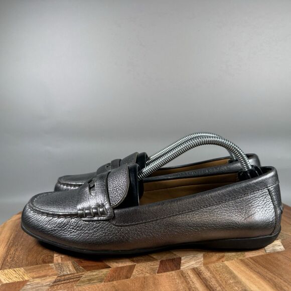 COACH Flat Driving Penny Loafers Grey Shoes Women’s US 7 Slip Ons - Picture 3 of 8